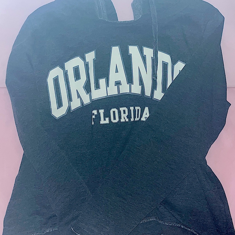 medium grey hoodie.